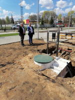 Проверка хода работ 2 этапа по благоустройству сквера с фонтаном