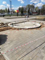 Проверка хода работ 2 этапа по благоустройству сквера с фонтаном